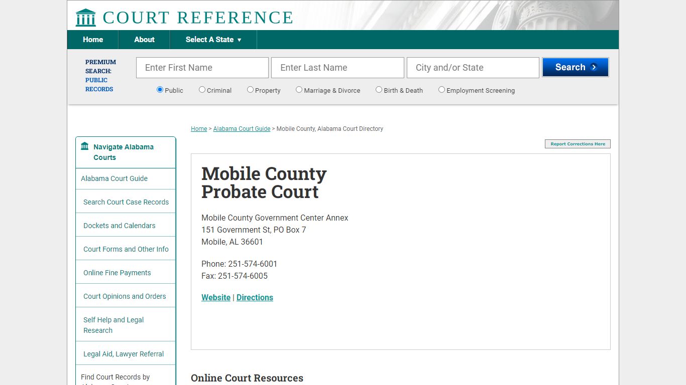 Mobile County Probate Court - Court Records Directory